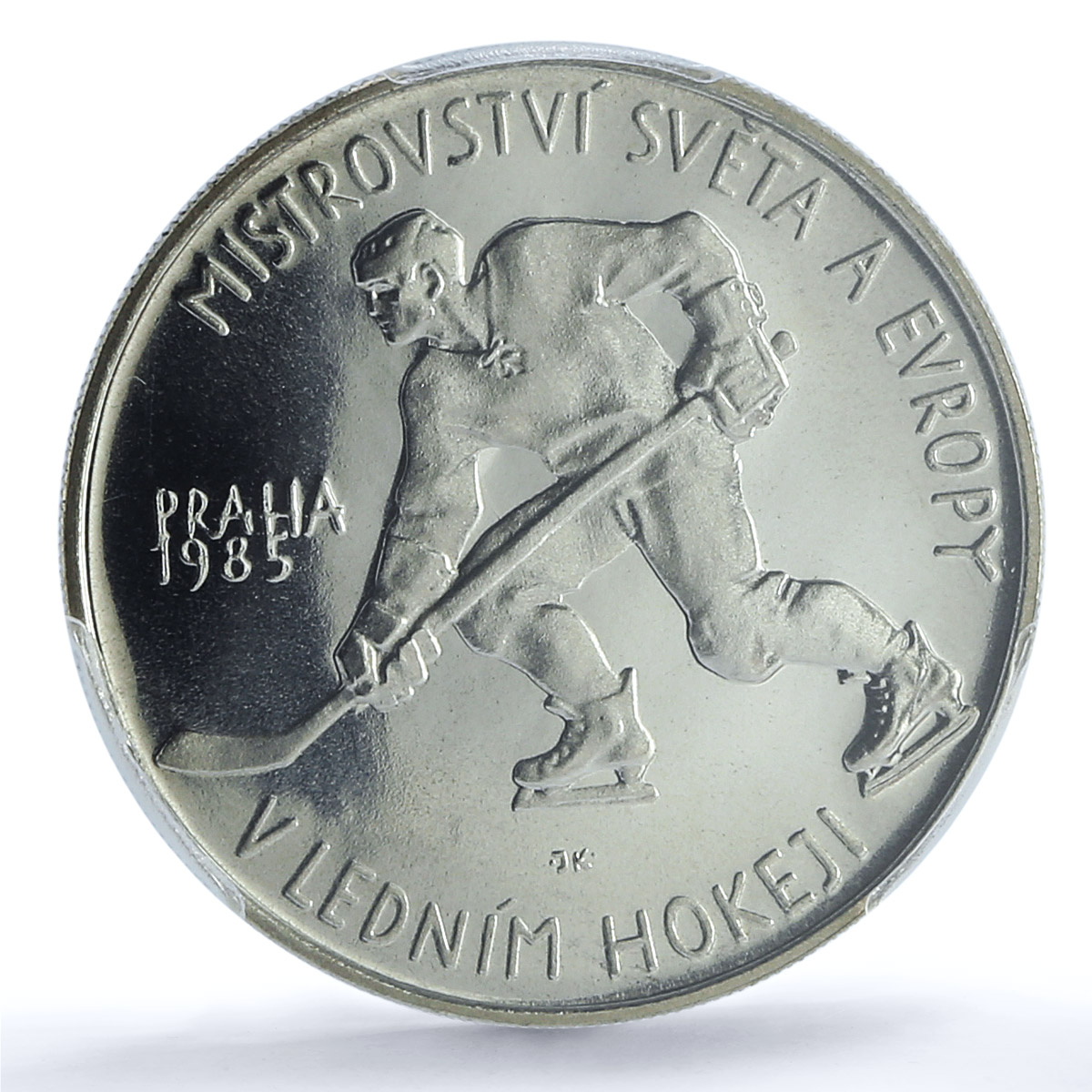 Czechoslovakia 100 korun Ice Hockey World Cup MS69 PCGS silver coin 1985