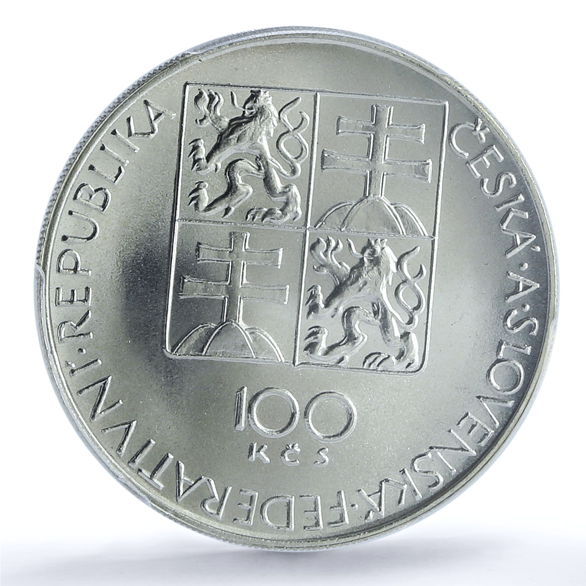 Czechoslovakia 100 korun Composer Mozart Theatre MS68 PCGS silver coin 1991 Czechoslovakia 100 korun Composer Mozart Theatre MS68 PCGS silver coin 1991