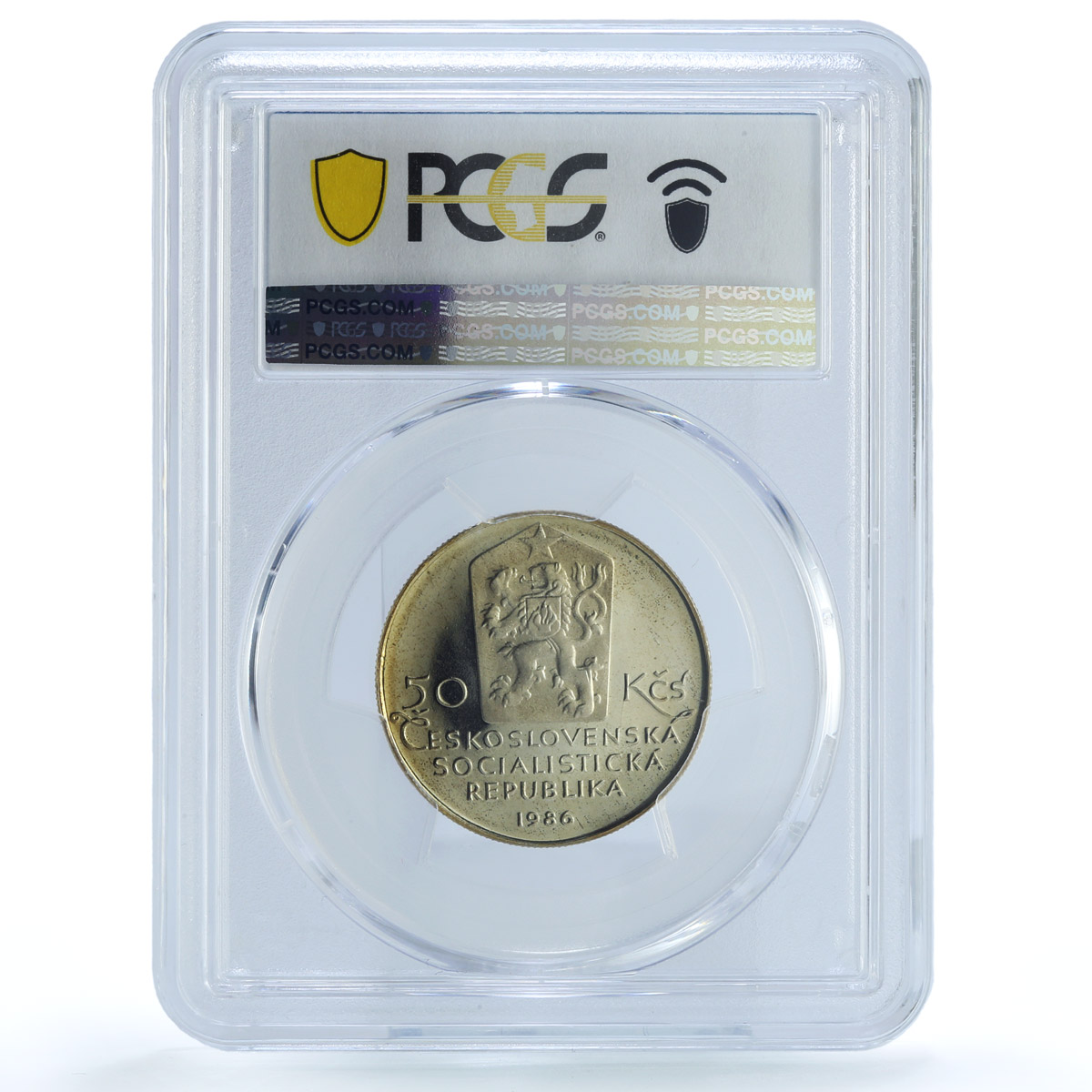 Czechoslovakia 50 korun Telc City Buildings Architecture PR69 PCGS Ag coin 1986
