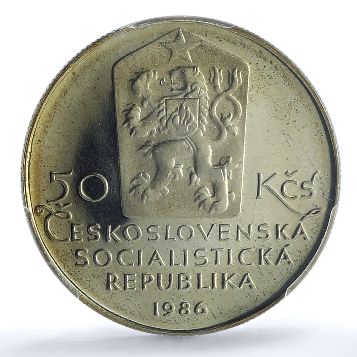 Czechoslovakia 50 korun Telc City Buildings Architecture PR69 PCGS Ag coin 1986