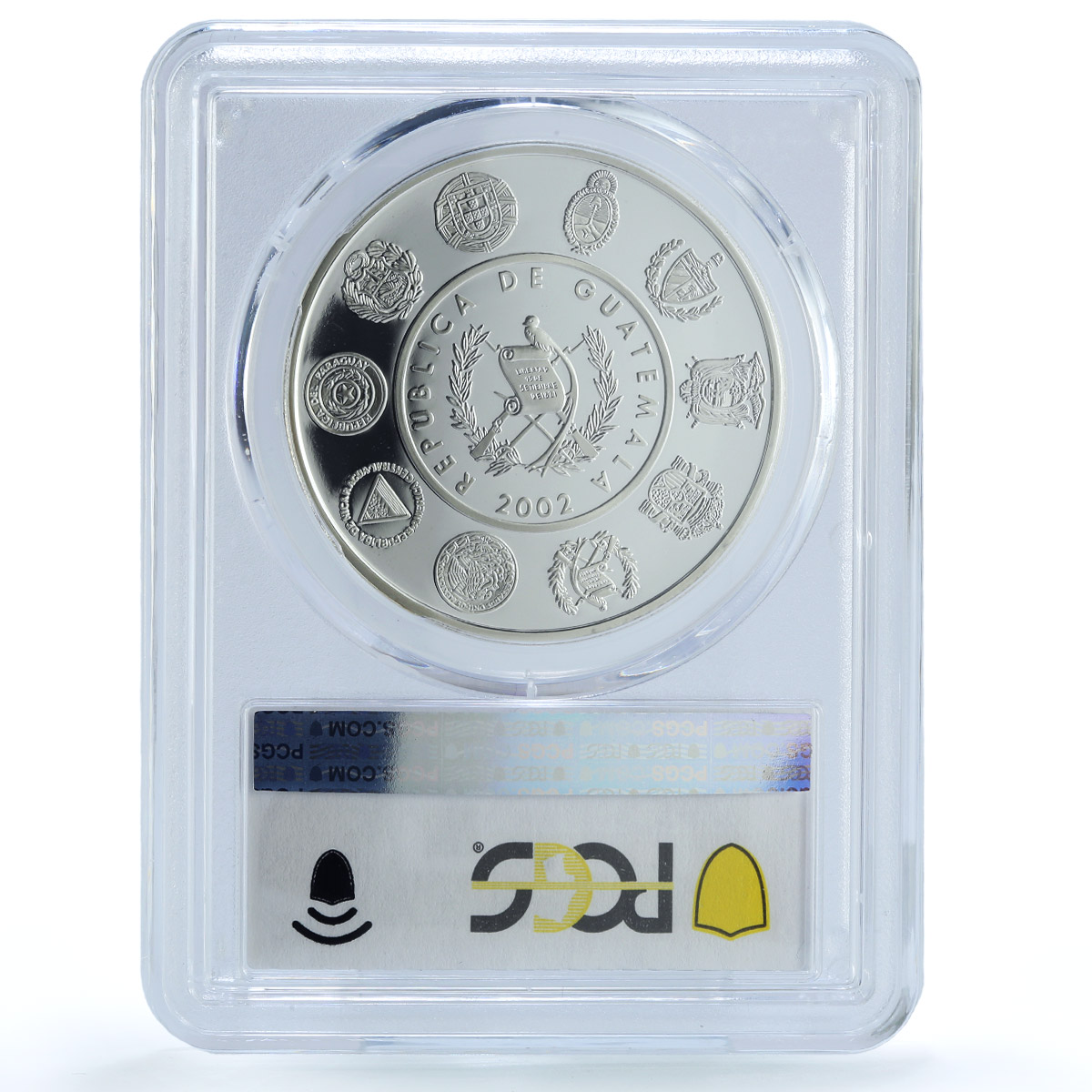Guatemala 1 quetzal Maya Canoe Boat Indian Fisher PR70 PCGS silver coin 2002 Guatemala 1 quetzal Maya Canoe Boat Indian Fisher PR70 PCGS silver coin 2002