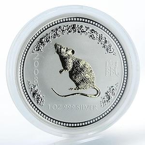 Australia 1 dollar Lunar Calendar I Year of the Mouse gilded silver coin 2007