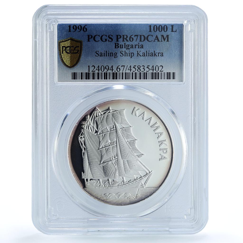 Bulgaria 1000 leva Sailing Ship Kaliakra PR67 PCGS proof silver coin 1996 Bulgaria 1000 leva Sailing Ship Kaliakra PR67 PCGS proof silver coin 1996