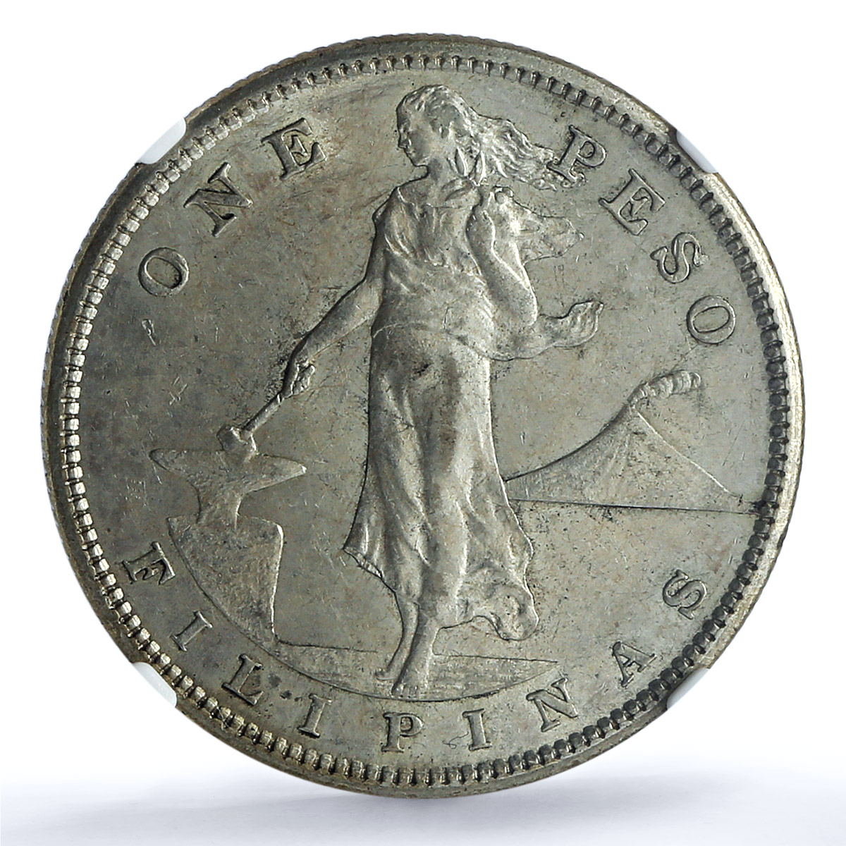 Philippines US 1 peso Republic Coinage Walking Liberty AU58 NGC silver coin 1910 Philippines US 1 peso Republic Coinage Walking Liberty AU58 NGC silver coin 1910