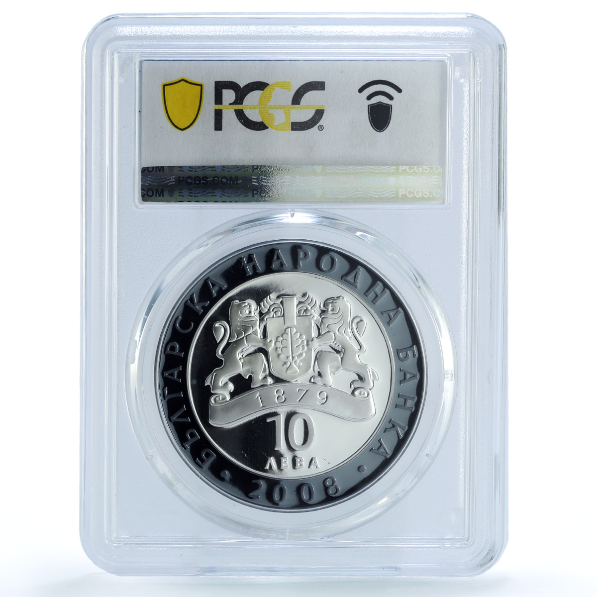 Bulgaria 10 leva Singer Nikolai Gyaurov Music PR69 PCGS gilded silver coin 2008 Bulgaria 10 leva Singer Nikolai Gyaurov Music PR69 PCGS gilded silver coin 2008