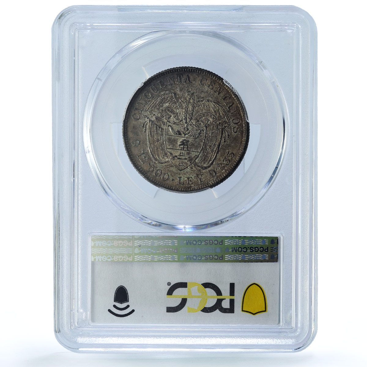 Colombia 50 centavos Columbus America Discovery KM-187.2 AU58 PCGS Ag coin 1892
