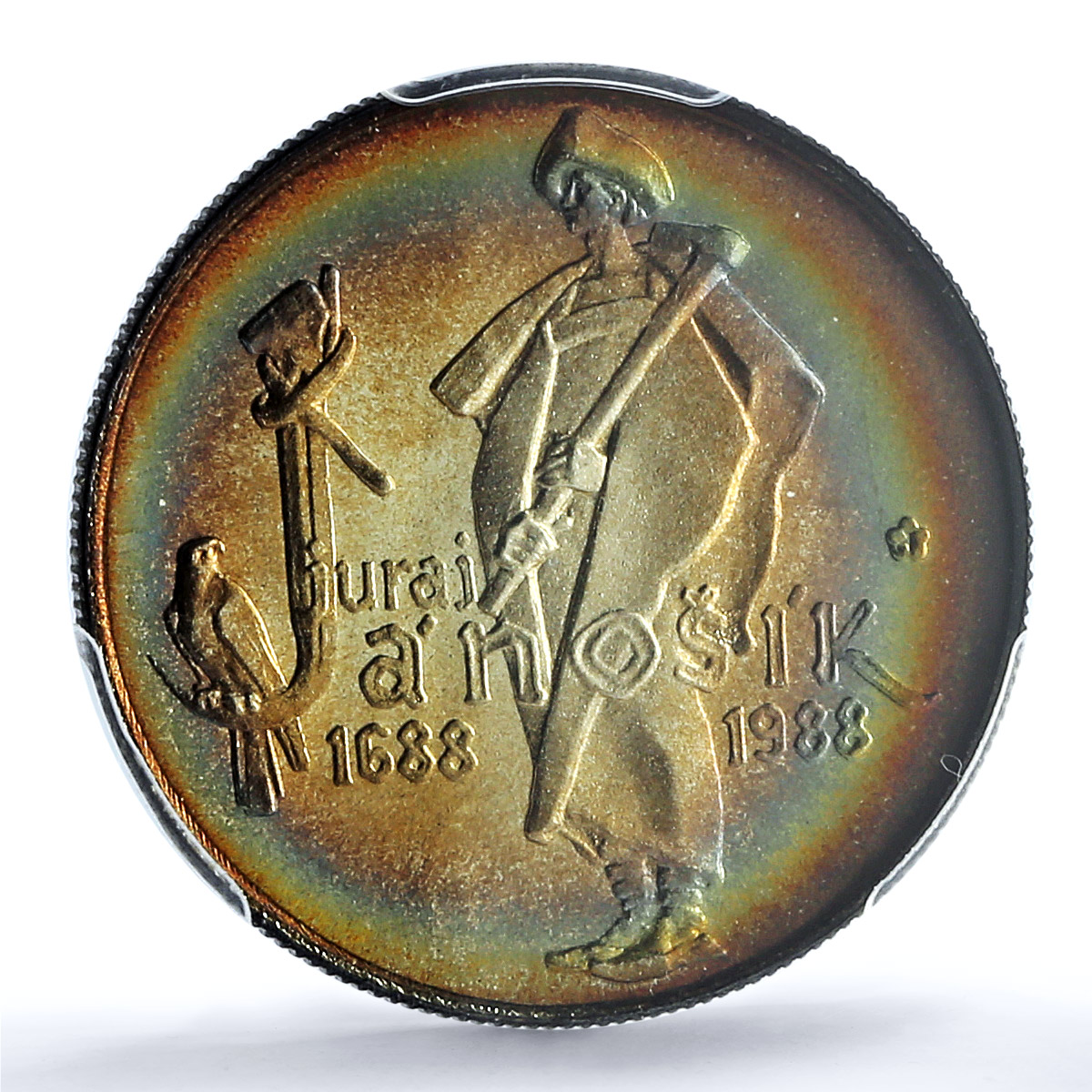 Czechoslovakia 50 korun 300 Years Robber Juraj Janosik PR69 PCGS Ag coin 1988 Czechoslovakia 50 korun 300 Years Robber Juraj Janosik PR69 PCGS Ag coin 1988