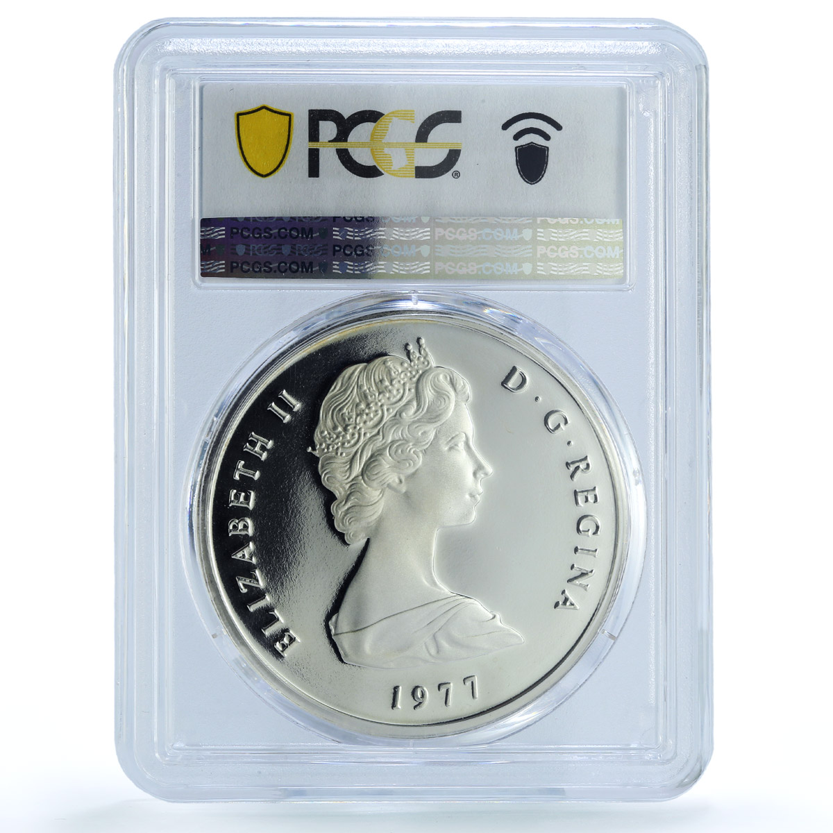 Turks and Caicos Islands 20 crowns George III PR68 PCGS silver coin 1977 Turks and Caicos Islands 20 crowns George III PR68 PCGS silver coin 1977