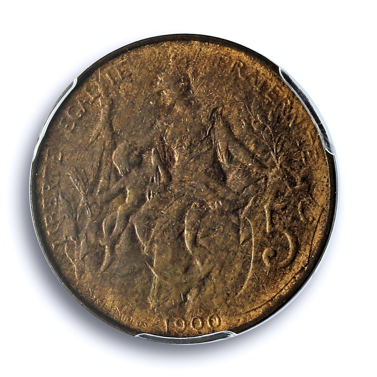 France 5 centimes Republic Liberty Head KM-842 MS63RB PCGS bronze coin 1900 France 5 centimes Republic Liberty Head KM-842 MS63RB PCGS bronze coin 1900
