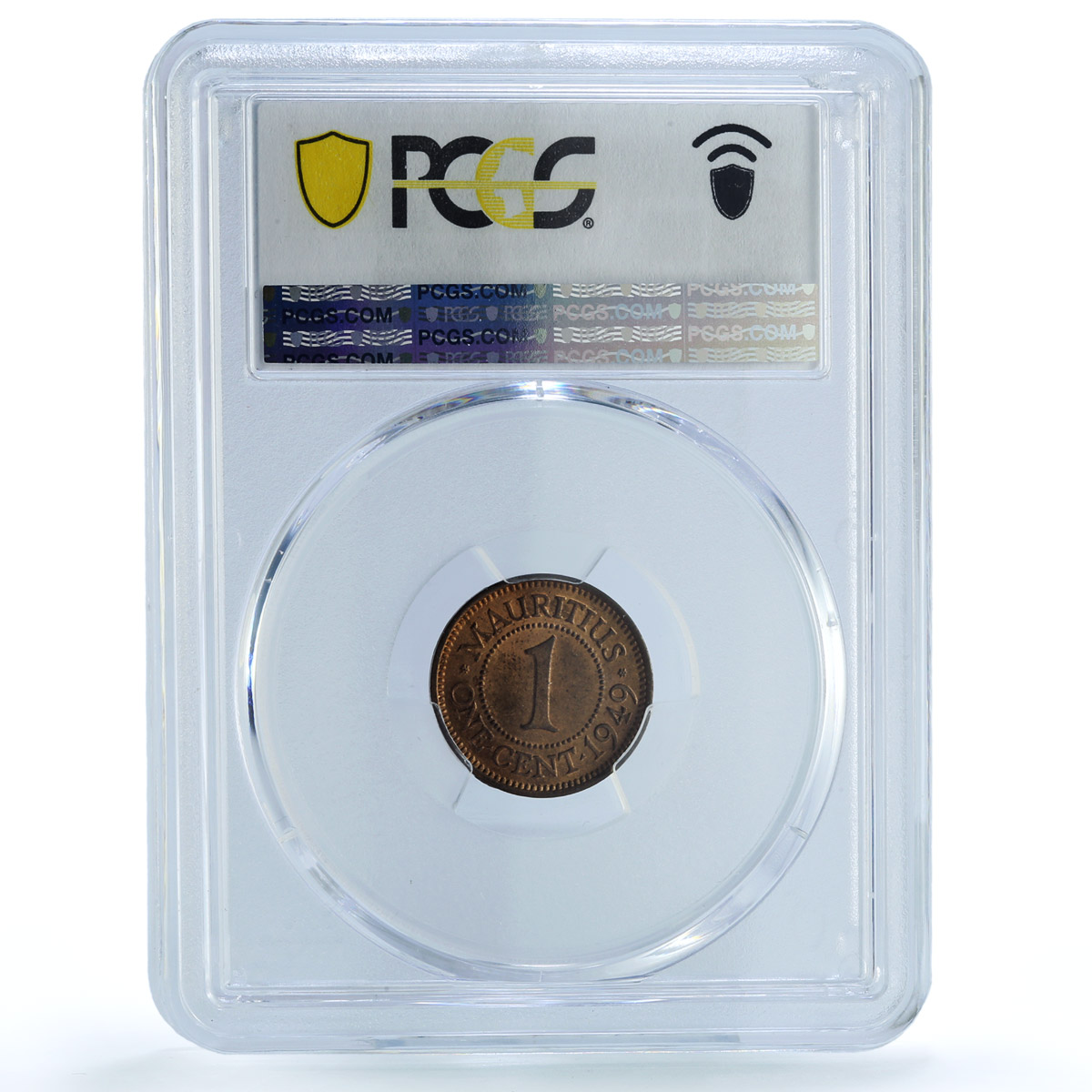 Mauritius 1 cent Colonial Coinage George VI KM-25 MS64 BN PCGS bronze coin 1949 Mauritius 1 cent Colonial Coinage George VI KM-25 MS64 BN PCGS bronze coin 1949