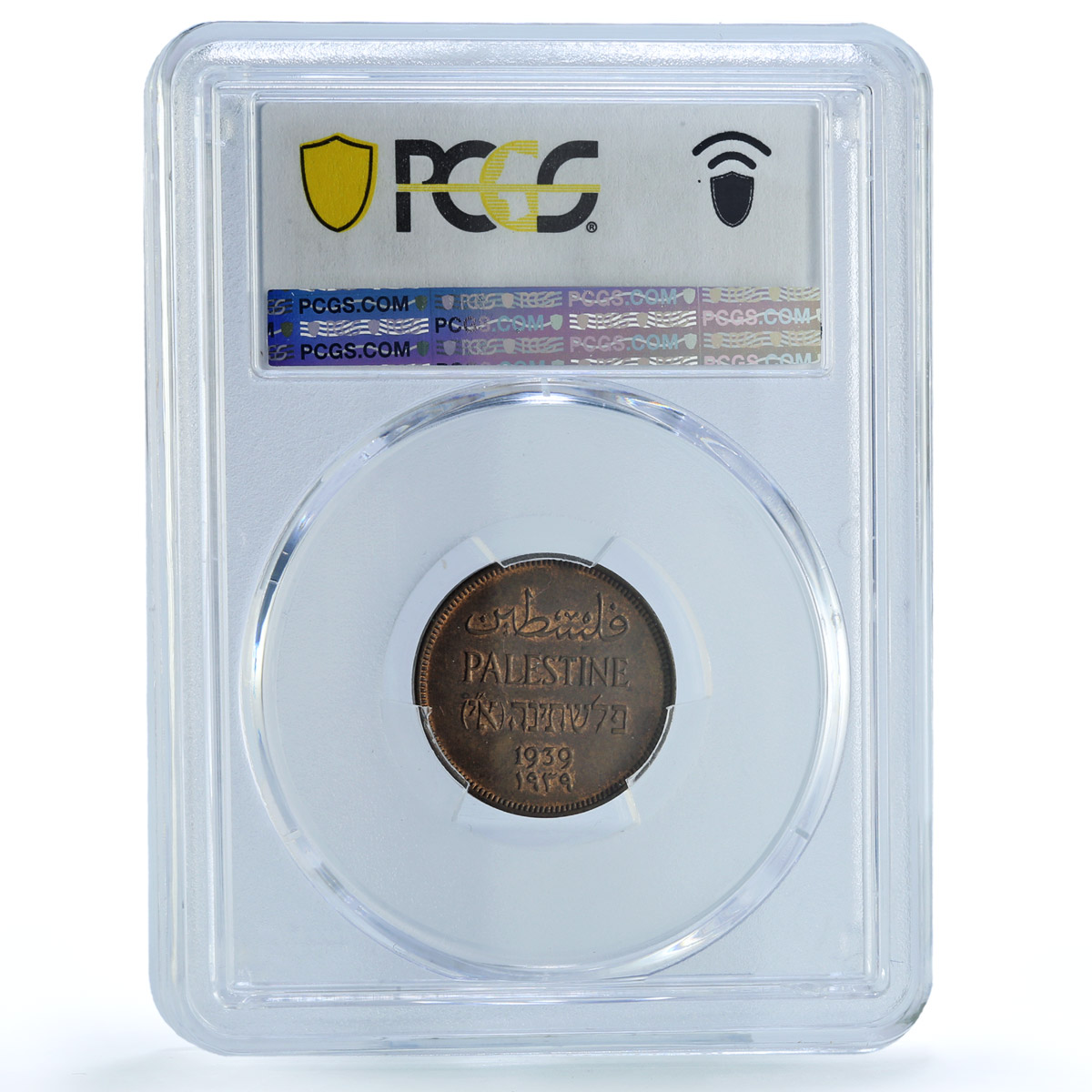 Great Britain Palestine 1 mil Regular Coinage KM-1 MS63 PCGS bronze coin 1939
