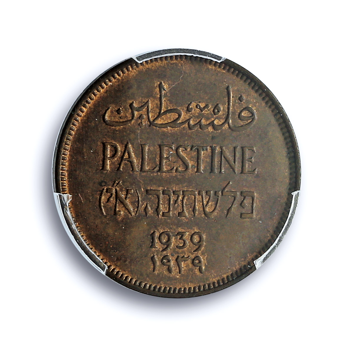 Great Britain Palestine 1 mil Regular Coinage KM-1 MS63 PCGS bronze coin 1939