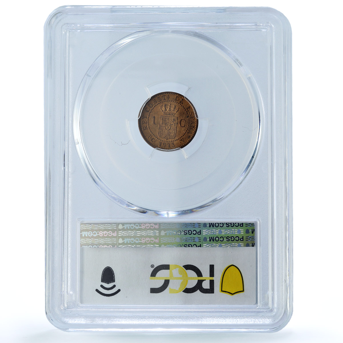 Spain 1 centimo Regular Coinage Alfonso XIII KM-731 MS64 PCGS bronze coin 1913 Spain 1 centimo Regular Coinage Alfonso XIII KM-731 MS64 PCGS bronze coin 1913