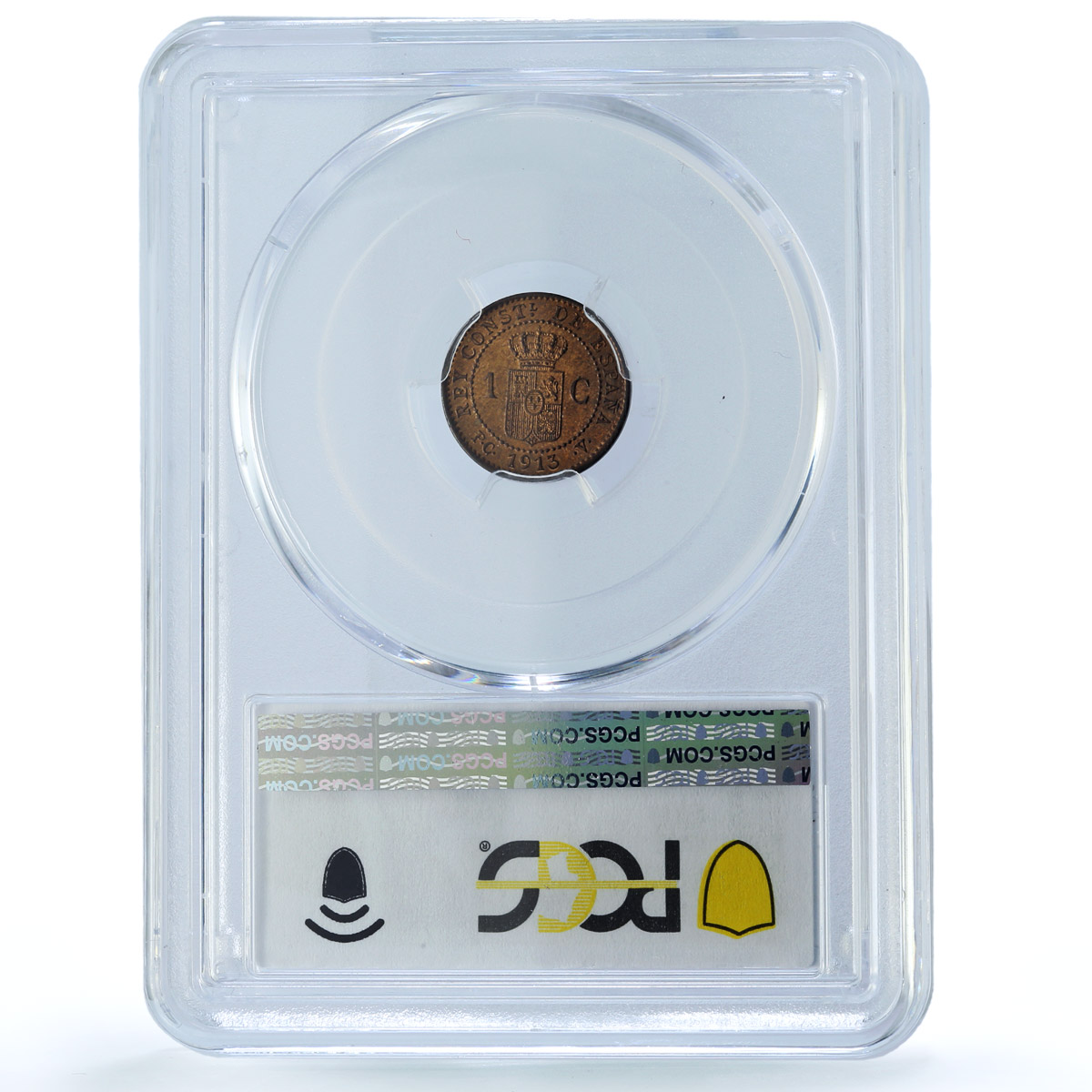 Spain 1 centimo Regular Coinage Alfonso XIII KM-731 MS64 PCGS bronze coin 1913 Spain 1 centimo Regular Coinage Alfonso XIII KM-731 MS64 PCGS bronze coin 1913