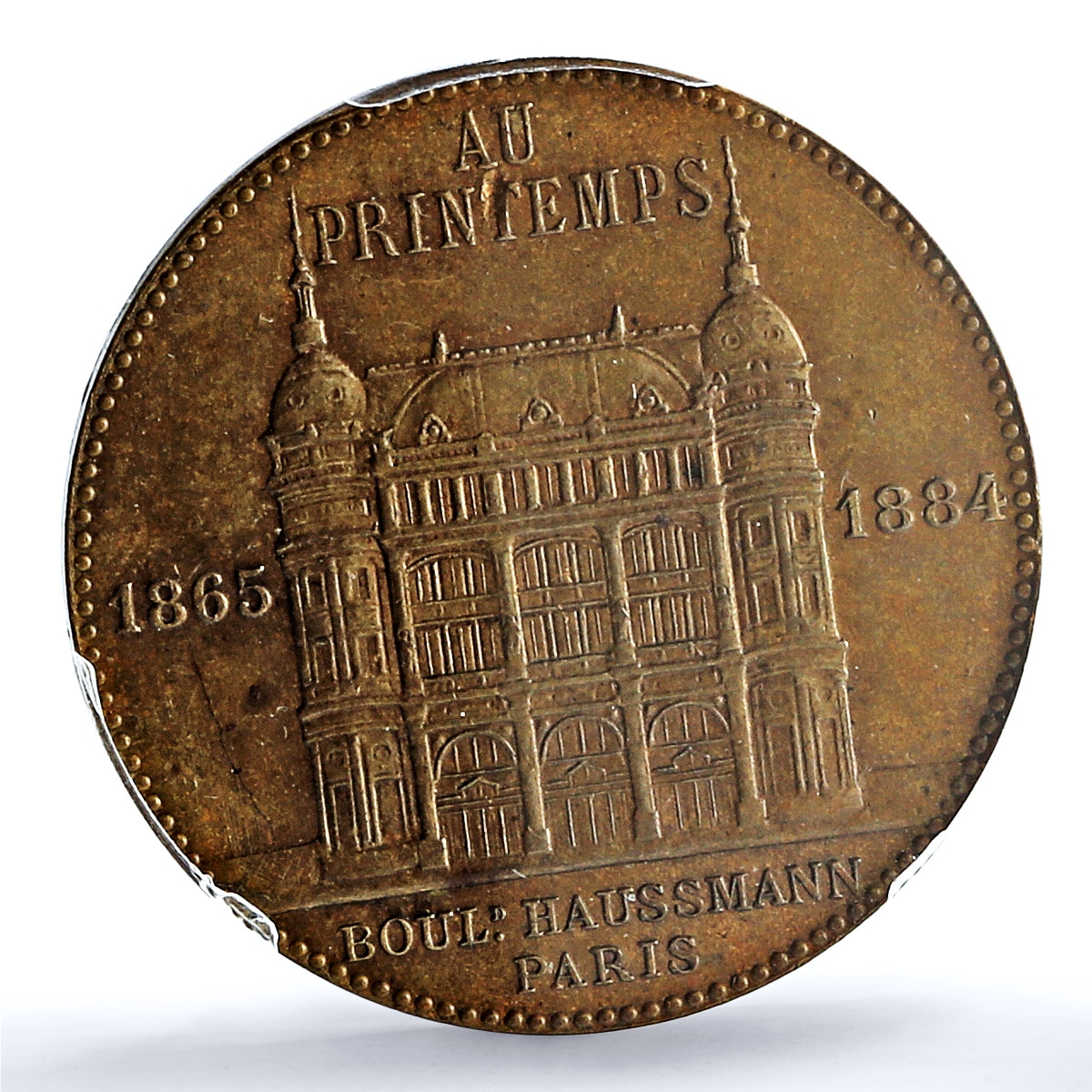 France Jules Jaluzot Printemps AU AE MS64 PCGS bronze token medal coin 1884 France Jules Jaluzot Printemps AU AE MS64 PCGS bronze token medal coin 1884