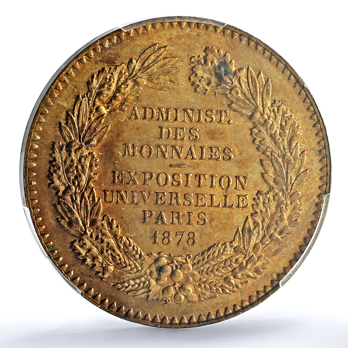 France Exposition Universelle World EXPO MS63 PCGS bronze token medal coin 1878 France Exposition Universelle World EXPO MS63 PCGS bronze token medal coin 1878
