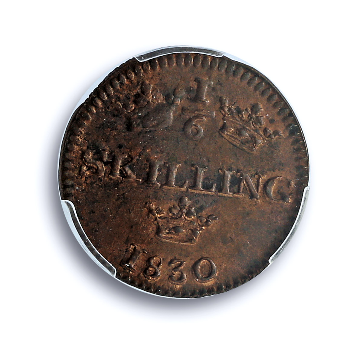 Sweden 1/6 skilling Regular Cuinage Carl XIV KM-625 MS62 PCGS copper coin 1830 Sweden 1/6 skilling Regular Cuinage Carl XIV KM-625 MS62 PCGS copper coin 1830