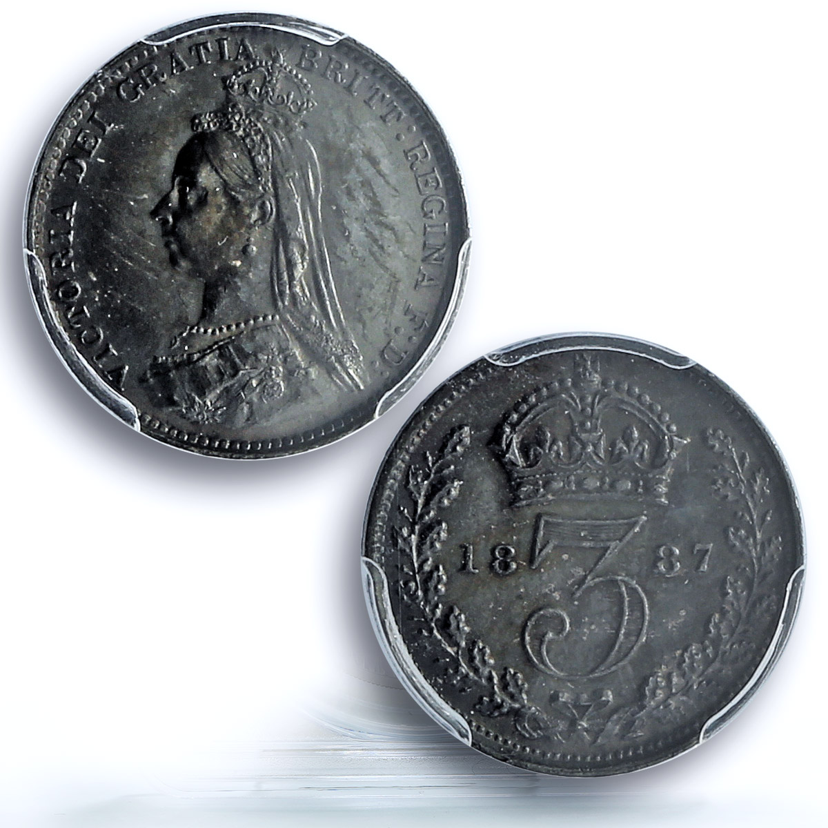 Great Britain 3 pence Regular Coinage Queen Victoria MS63 PCGS silver coin 1887