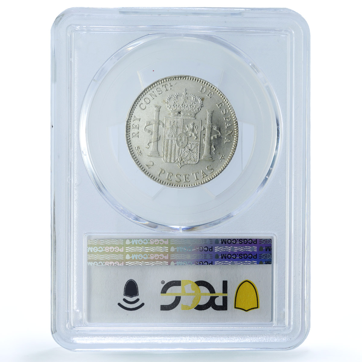 Spain 2 pesetas Regular Coinage Alfonso XIII KM-725 MS62 PCGS silver coin 1905 Spain 2 pesetas Regular Coinage Alfonso XIII KM-725 MS62 PCGS silver coin 1905