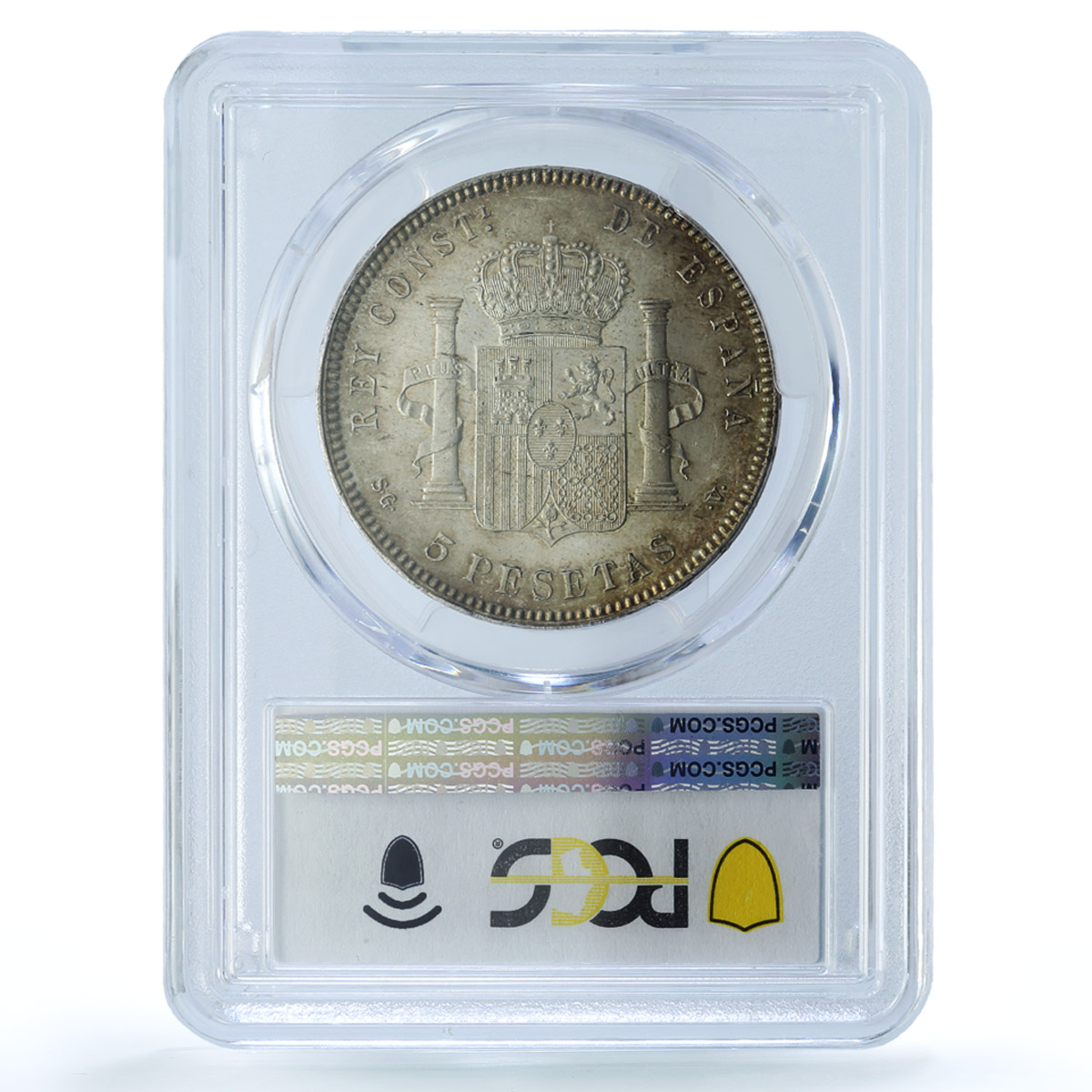Spain 5 pesetas Regular Coinage Child Alfonso KM-707 MS63 PCGS silver coin 1899 Spain 5 pesetas Regular Coinage Child Alfonso KM-707 MS63 PCGS silver coin 1899