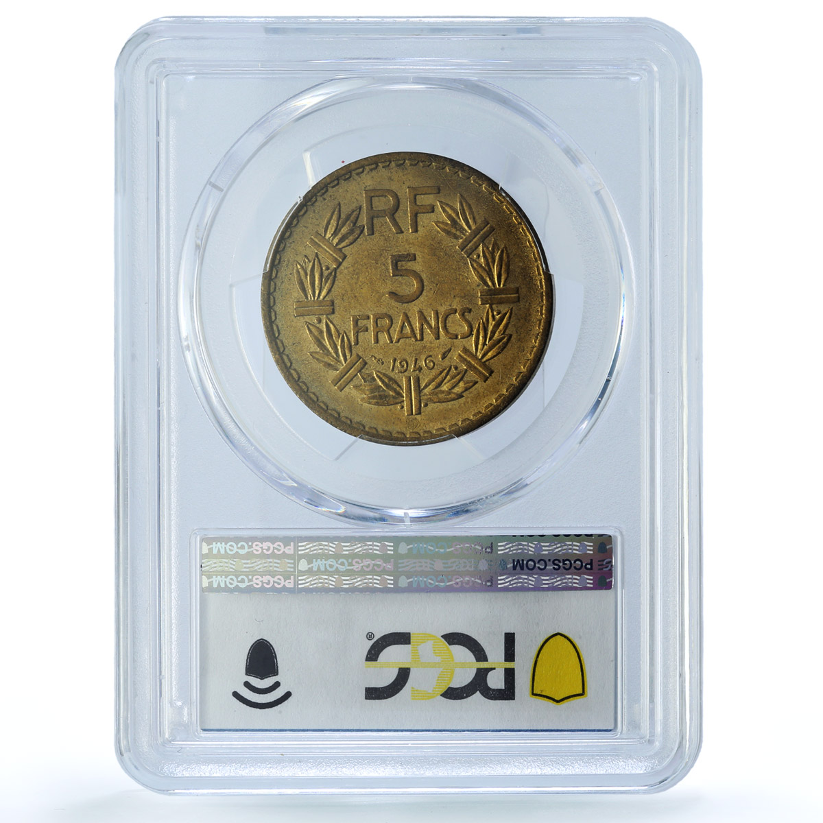 France 5 francs Republic Coinage Laureate Head MS64 PCGS AlBronze coin 1946 France 5 francs Republic Coinage Laureate Head MS64 PCGS AlBronze coin 1946