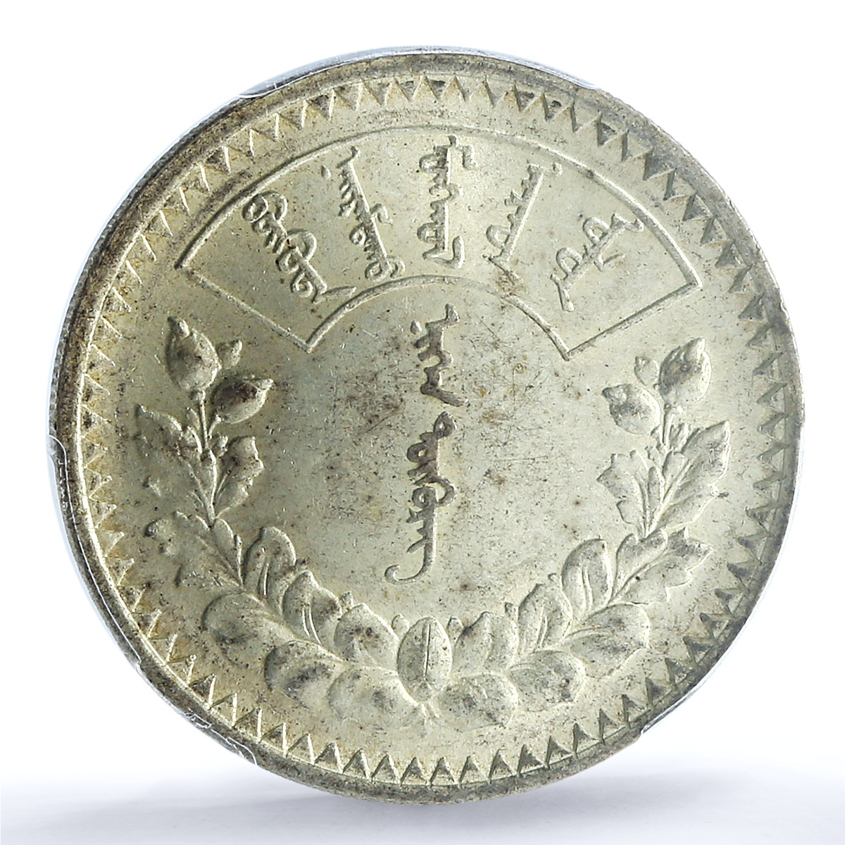 Mongolia 1 togrog Republic Regular Coinage KM-8 MS61 PCGS silver coin 1925