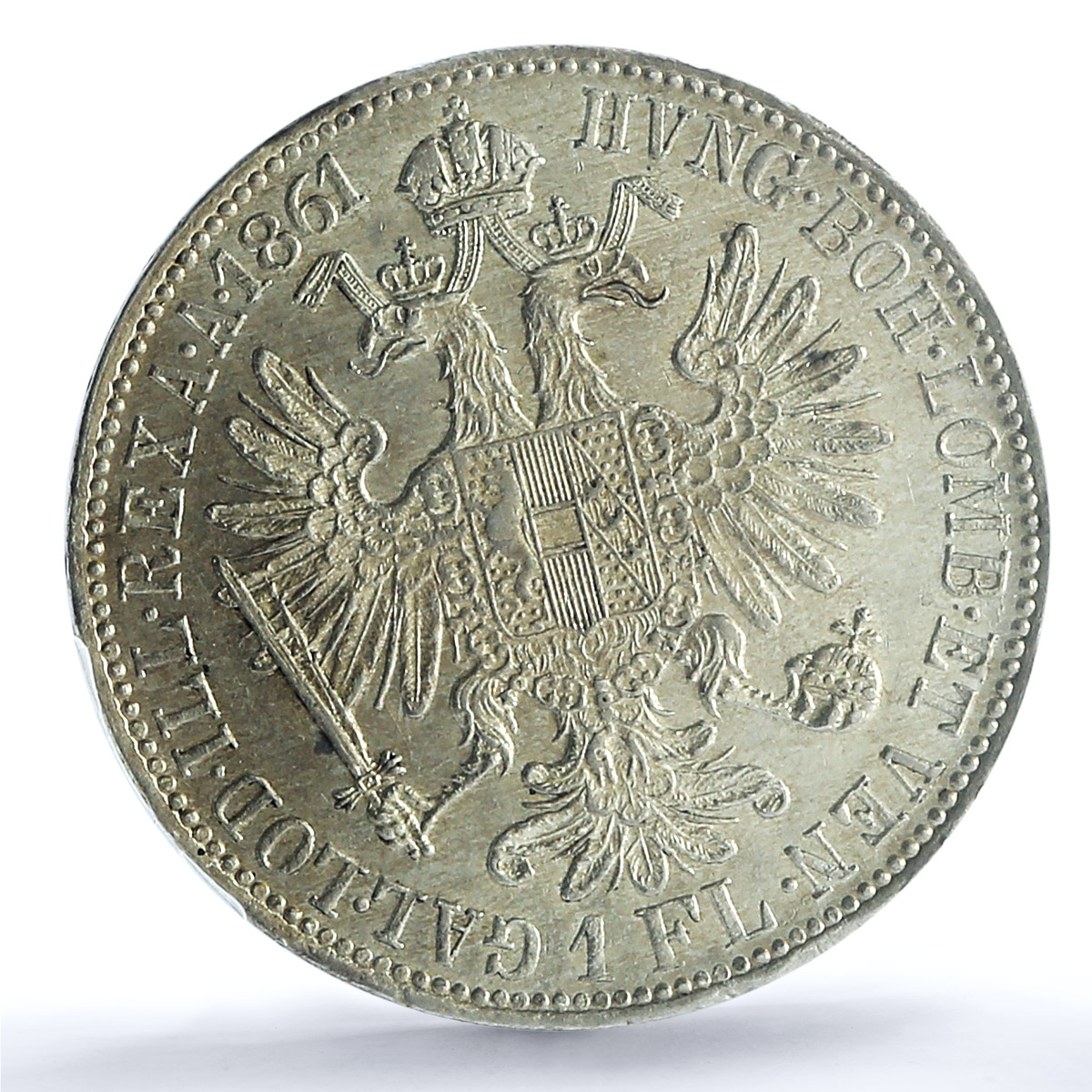 Austria 1 florin Franz Joseph I Coinage KM-2219 MS62 PCGS silver coin 1861 A Austria 1 florin Franz Joseph I Coinage KM-2219 MS62 PCGS silver coin 1861 A