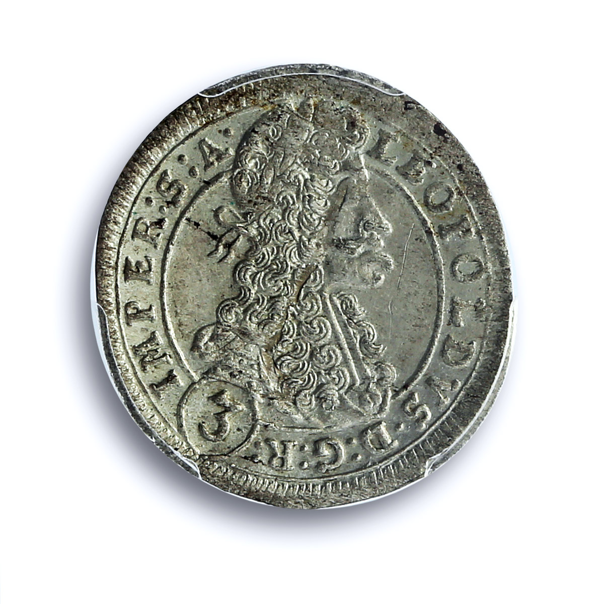 Czech Bohemia 3 kreuzers Leopold II Prague KM-590 MS62 PCGS silver coin 1700 Czech Bohemia 3 kreuzers Leopold II Prague KM-590 MS62 PCGS silver coin 1700