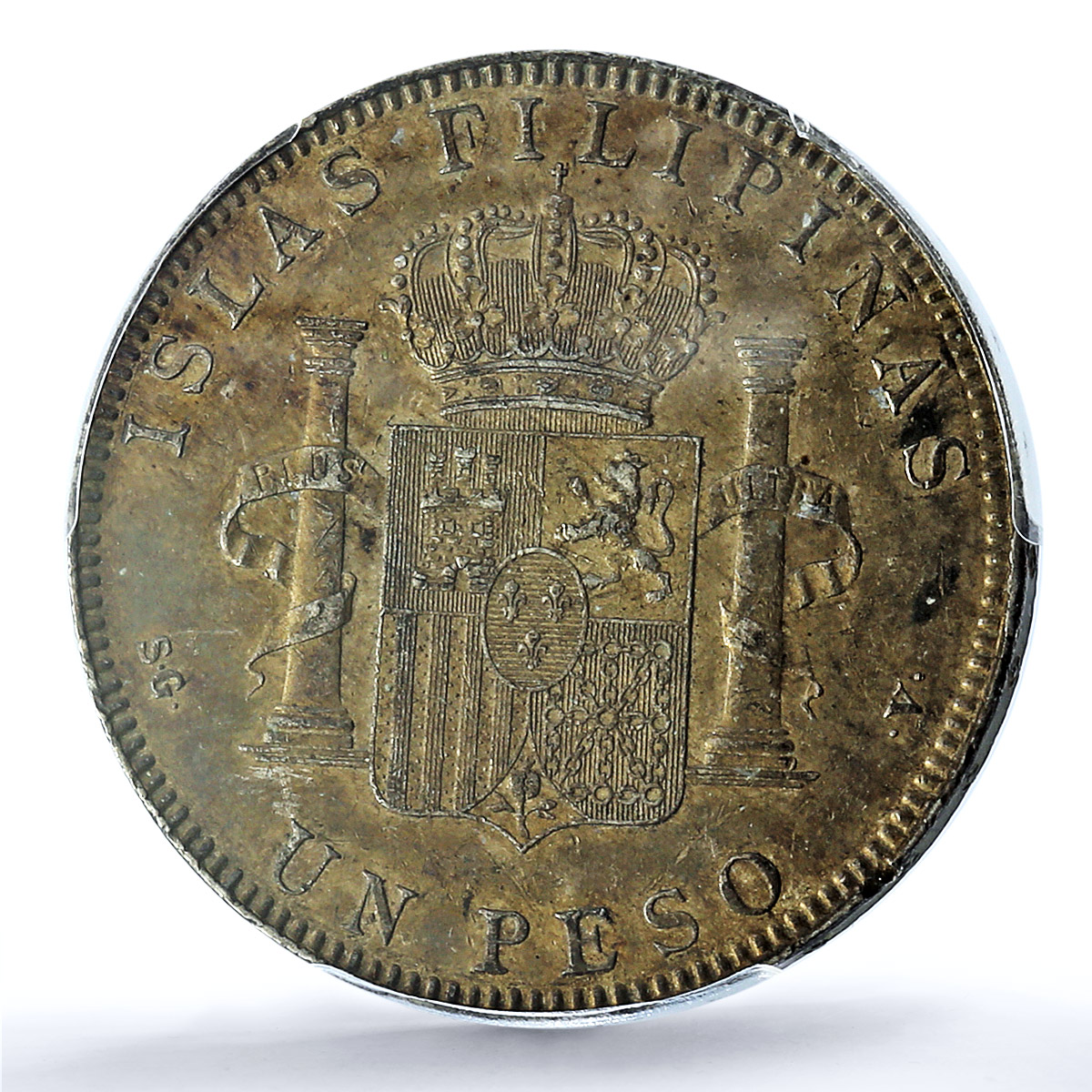 Philippines 1 peso Spanish Coinage Child Alfonso XIII AU55 PCGS silver coin 1897 Philippines 1 peso Spanish Coinage Child Alfonso XIII AU55 PCGS silver coin 1897