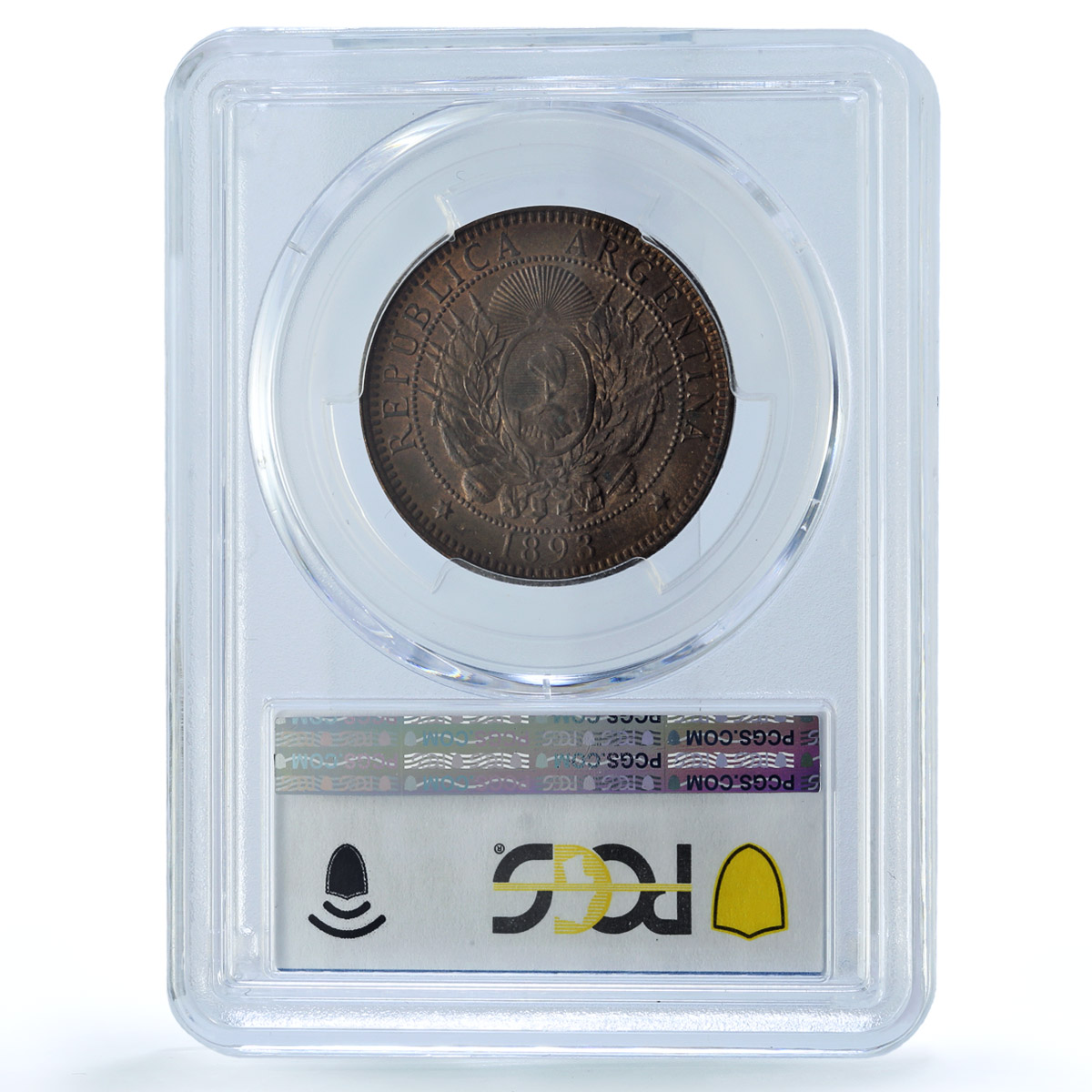 Argentina 2 centavos Republic Coinage Libertad KM-33 MS63 PCGS bronze coin 1893 Argentina 2 centavos Republic Coinage Libertad KM-33 MS63 PCGS bronze coin 1893