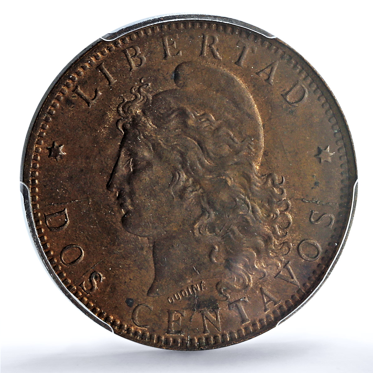 Argentina 2 centavos Republic Coinage Libertad KM-33 MS63 PCGS bronze coin 1893 Argentina 2 centavos Republic Coinage Libertad KM-33 MS63 PCGS bronze coin 1893
