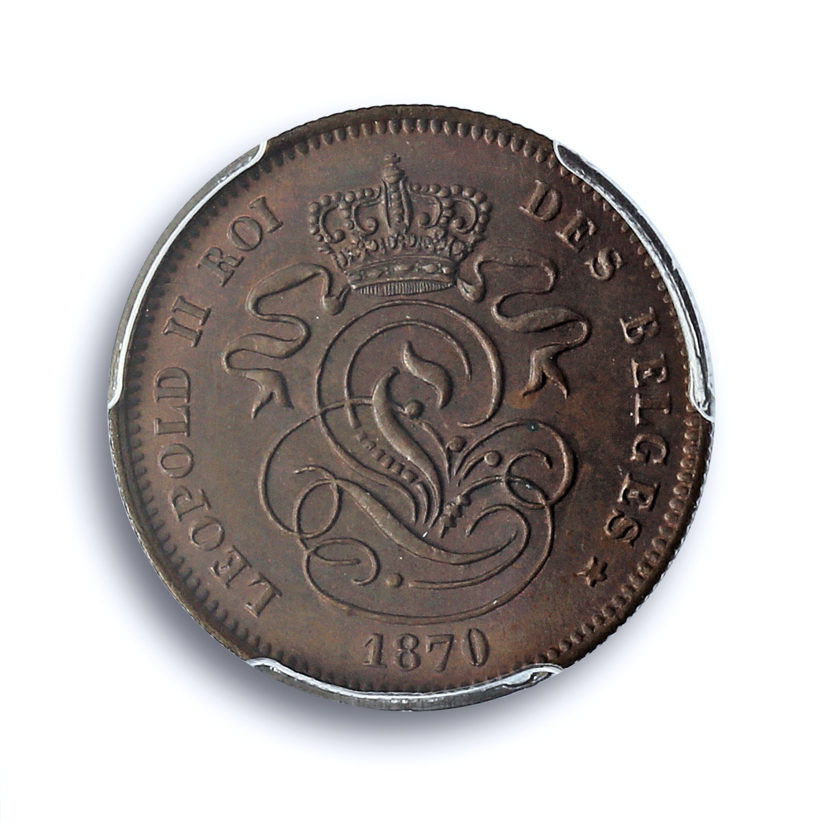 Belgium 2 cents Leopold II Coinage Lion Arms French Legend MS64 PCGS coin 1870 Belgium 2 cents Leopold II Coinage Lion Arms French Legend MS64 PCGS coin 1870
