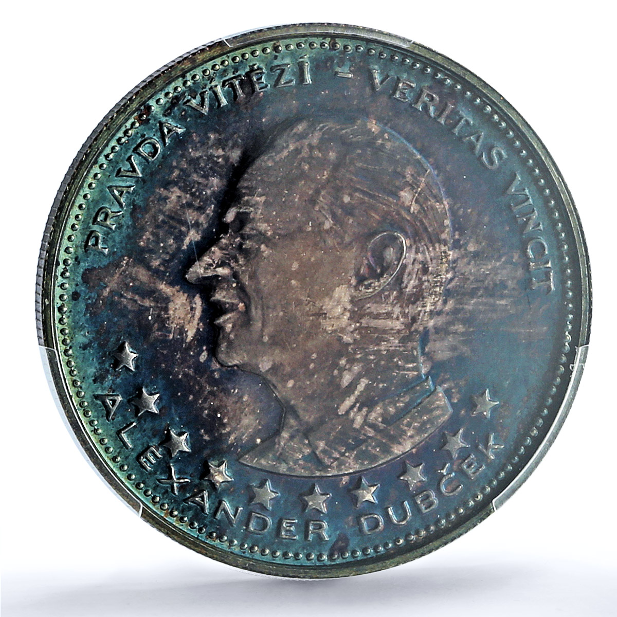 Czechoslovakia Alexander Dubcek Jan Hus Politics SP65 PCGS silver medal 1968 Czechoslovakia Alexander Dubcek Jan Hus Politics SP65 PCGS silver medal 1968