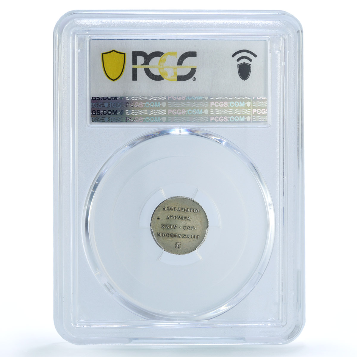 Spain Queen Isabella II Proclamation Medal "2 Reales" MS63 PCGS silver 1833