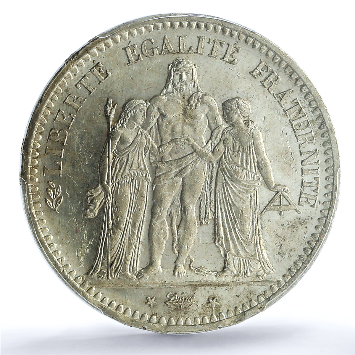 France 5 francs Liberty Equality Fraternity Hercules MS62 PCGS silver coin 1848