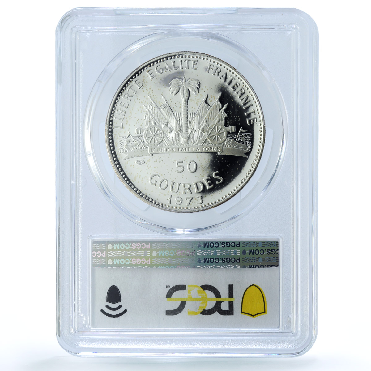 Haiti 50 gourdes Woman on the Beach Fineness Left PR66 PCGS silver coin 1973 Haiti 50 gourdes Woman on the Beach Fineness Left PR66 PCGS silver coin 1973