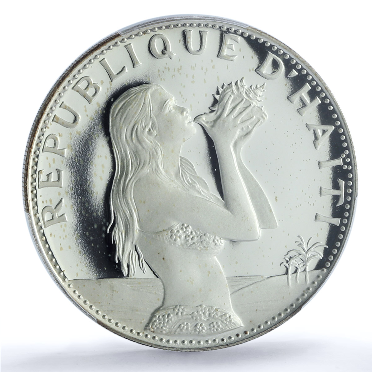 Haiti 50 gourdes Woman on the Beach Fineness Left PR66 PCGS silver coin 1973 Haiti 50 gourdes Woman on the Beach Fineness Left PR66 PCGS silver coin 1973