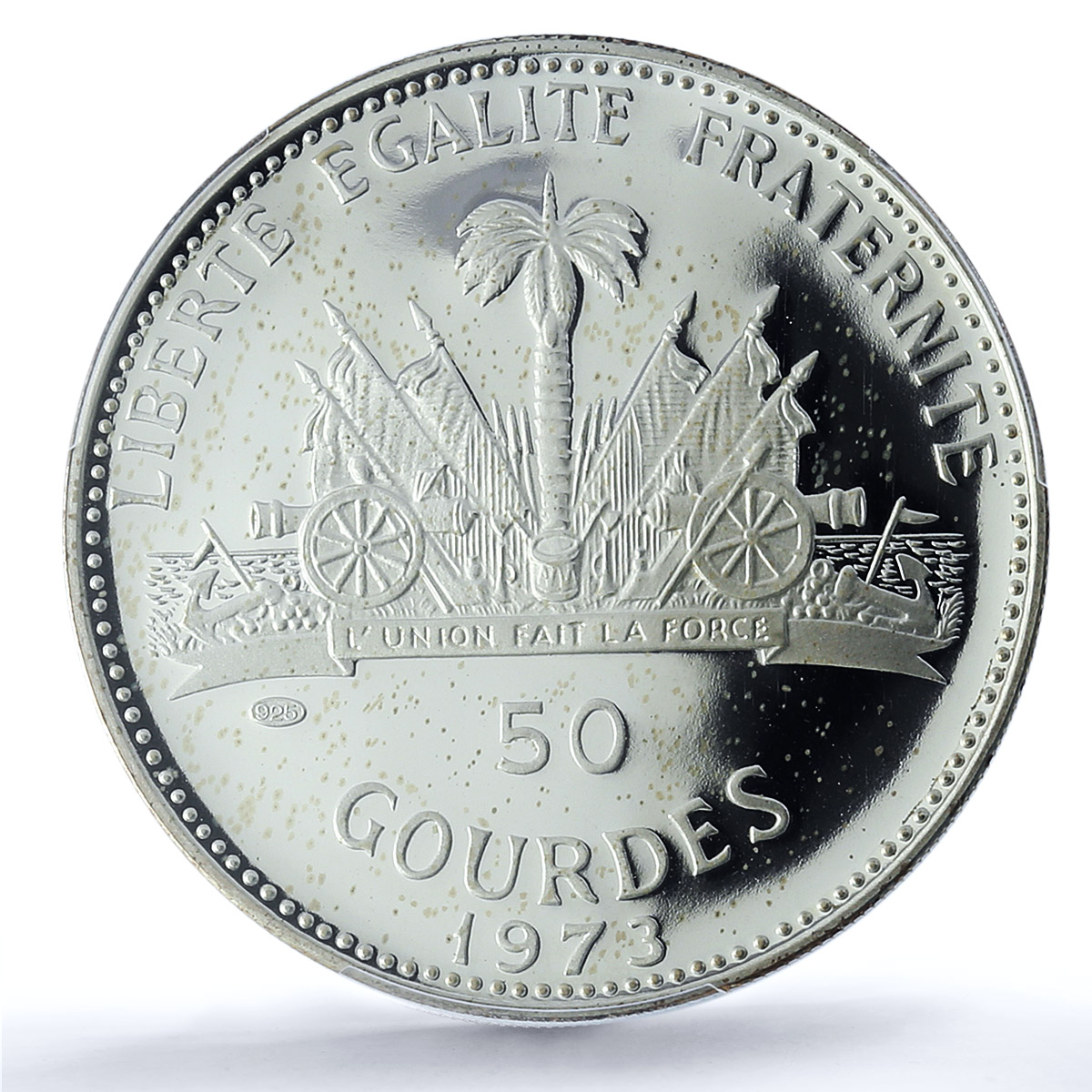 Haiti 50 gourdes Woman on the Beach Fineness Left PR66 PCGS silver coin 1973 Haiti 50 gourdes Woman on the Beach Fineness Left PR66 PCGS silver coin 1973