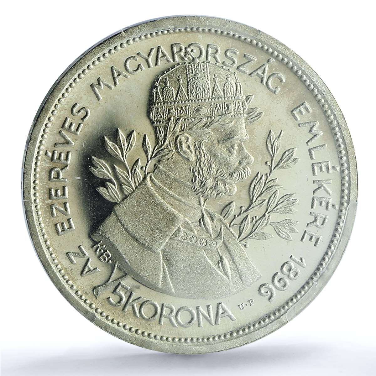 Hungary 5 korona Franz Joseph I Horseman RESTRIKE PR66 PCGS silver coin 1896 Hungary 5 korona Franz Joseph I Horseman RESTRIKE PR66 PCGS silver coin 1896