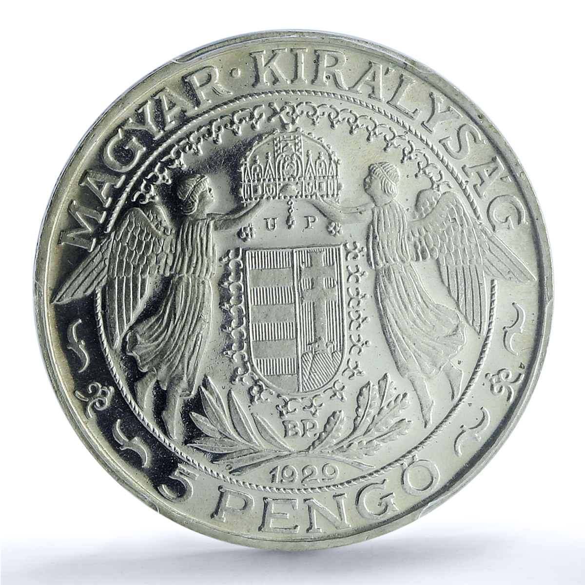 Hungary 5 pengo Saint Ladislav on Horseback RESTRIKE PR66 PCGS silver coin 1929 Hungary 5 pengo Saint Ladislav on Horseback RESTRIKE PR66 PCGS silver coin 1929