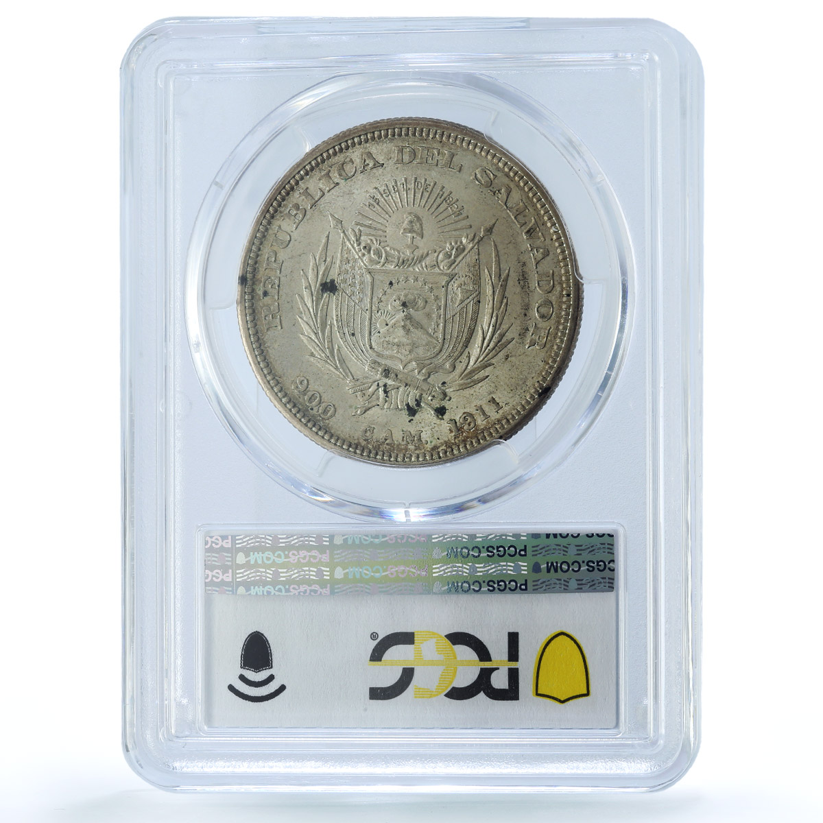 El Salvador 1 peso Cristobal Colon Large Bust KM-115 MS62 PCGS silver coin 1911 El Salvador 1 peso Cristobal Colon Large Bust KM-115 MS62 PCGS silver coin 1911