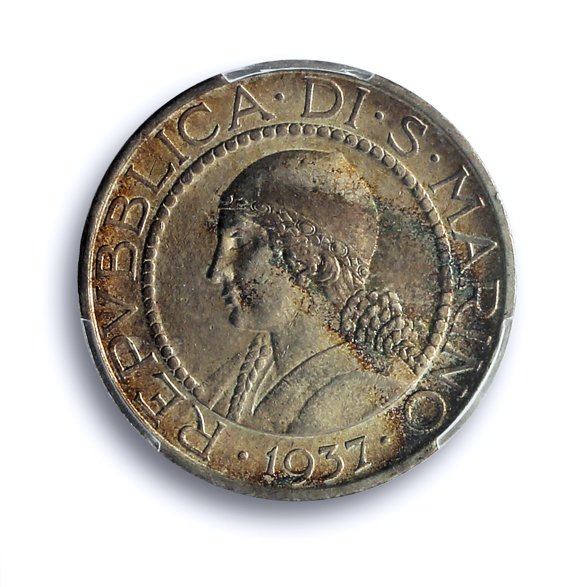 San Marino 5 lire Republic Coinage Liberty Head KM-9 MS64 PCGS silver coin 1937 San Marino 5 lire Republic Coinage Liberty Head KM-9 MS64 PCGS silver coin 1937