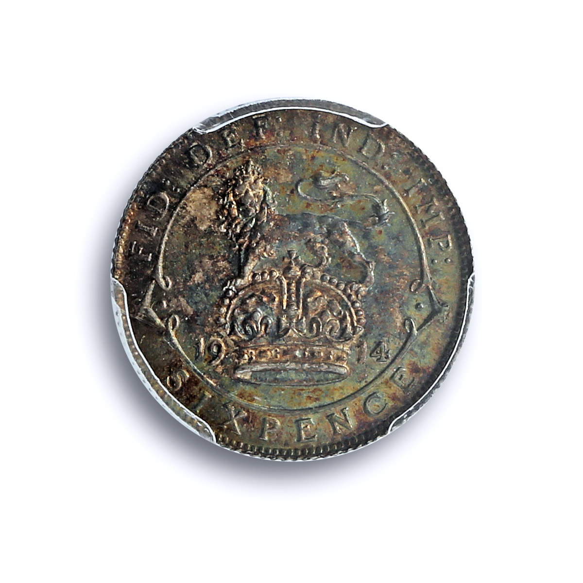 Great Britain 6 pence Regular Coinage George V KM-815 MS64 PCGS silver coin 1914