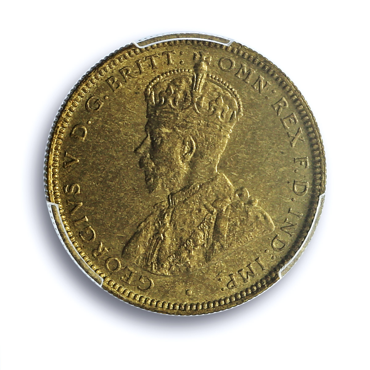 Great Britain West Africa 1 shilling George V KM-12a MS65 PCGS brass coin 1936 Great Britain West Africa 1 shilling George V KM-12a MS65 PCGS brass coin 1936