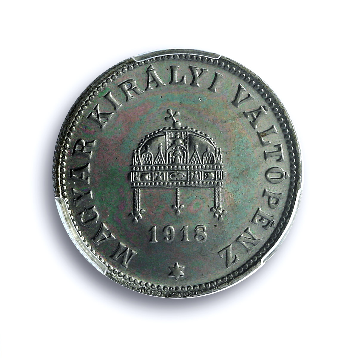 Hungary 20 filler Charles IV RESTRIKE PROOF Variety KM-498 PR66 PCGS coin 1918 Hungary 20 filler Charles IV RESTRIKE PROOF Variety KM-498 PR66 PCGS coin 1918