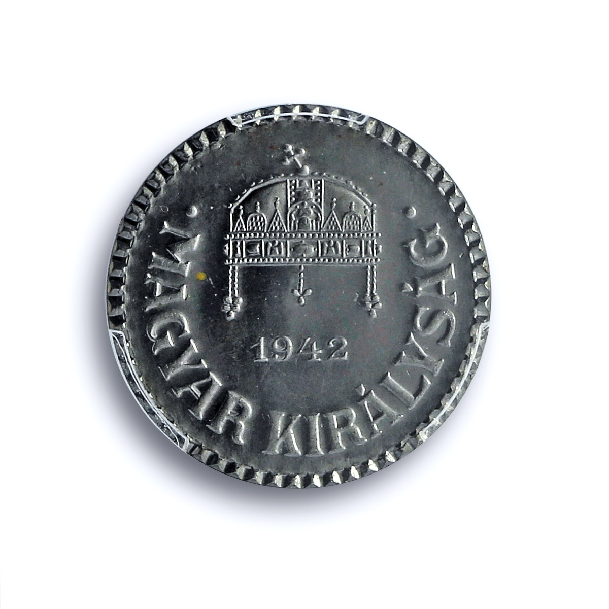 Hungary 2 filler Miklos Horthy RESTRIKE PROOF Variety KM-518 PR66 PCGS coin 1942 Hungary 2 filler Miklos Horthy RESTRIKE PROOF Variety KM-518 PR66 PCGS coin 1942