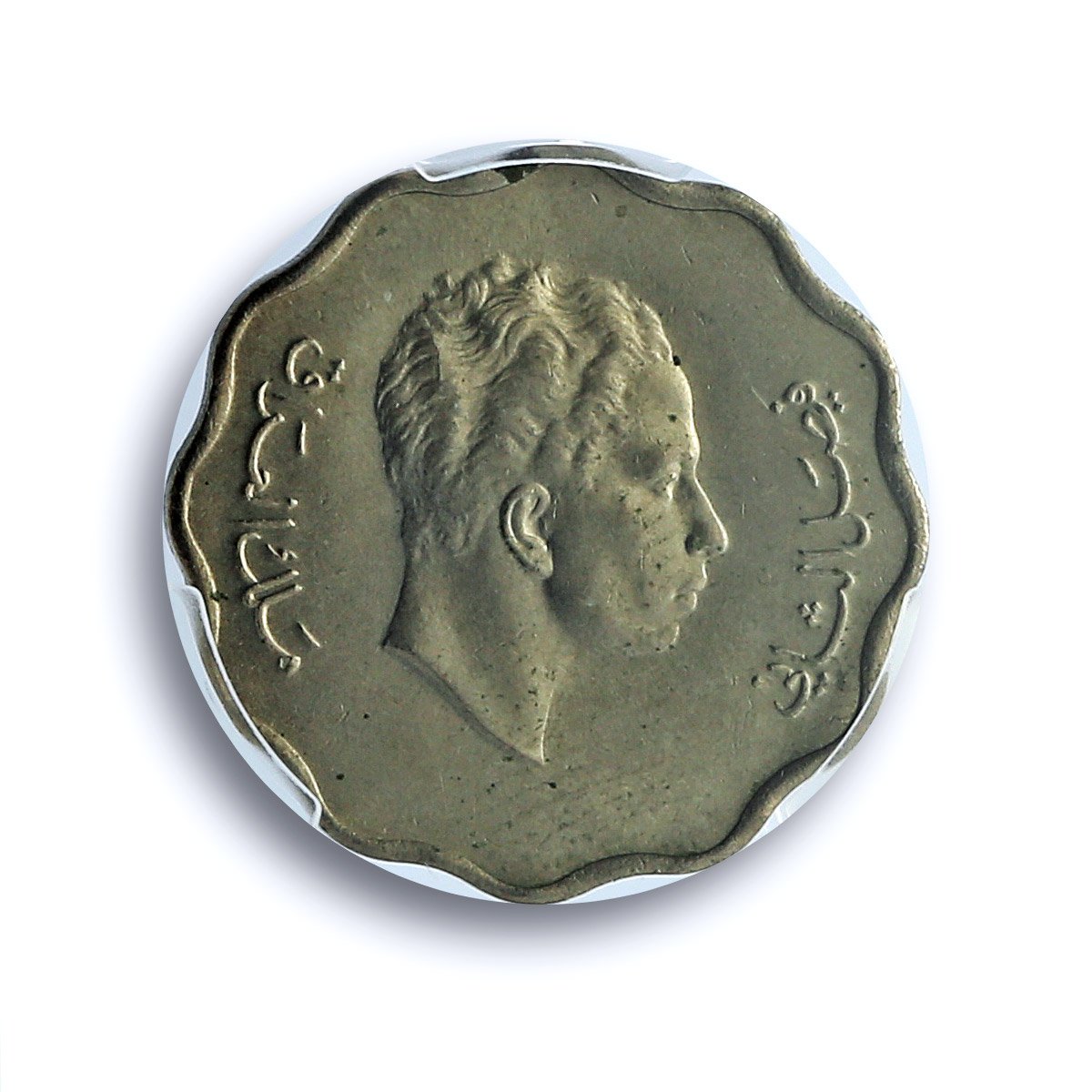 Iraq 4 fils King Faisal II Coinage Coat of Arms KM-111 MS64 PCGS CuNi coin 1953 Iraq 4 fils King Faisal II Coinage Coat of Arms KM-111 MS64 PCGS CuNi coin 1953