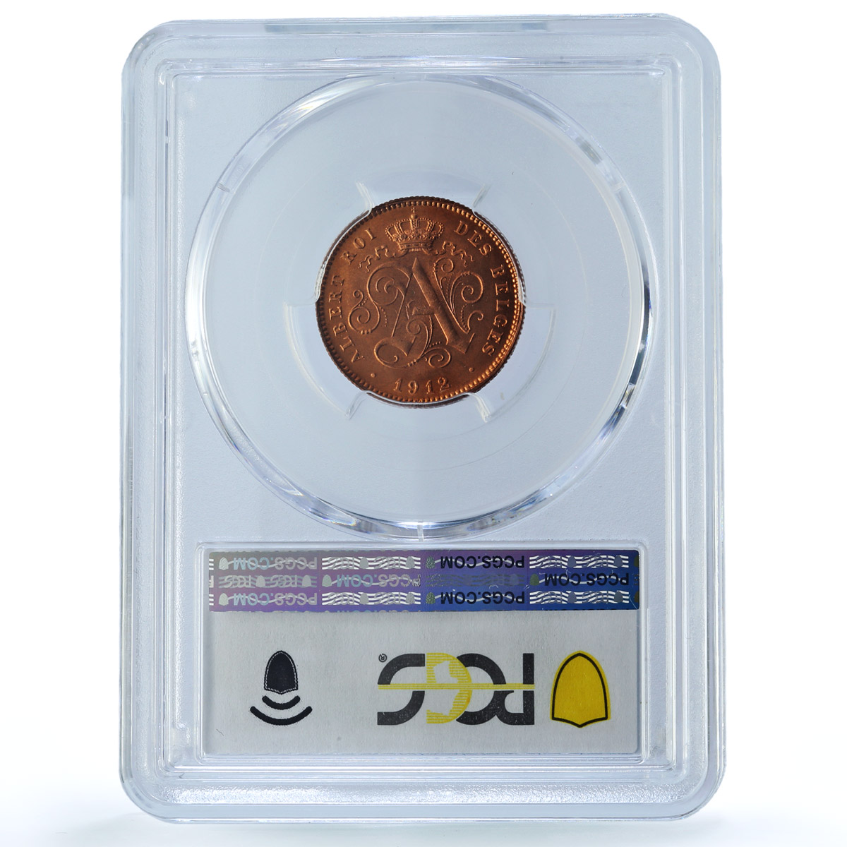 Belgium 2 cents Albert I Coinage Lion Arms French Legend MS68 PCGS Cu coin 1912 Belgium 2 cents Albert I Coinage Lion Arms French Legend MS68 PCGS Cu coin 1912