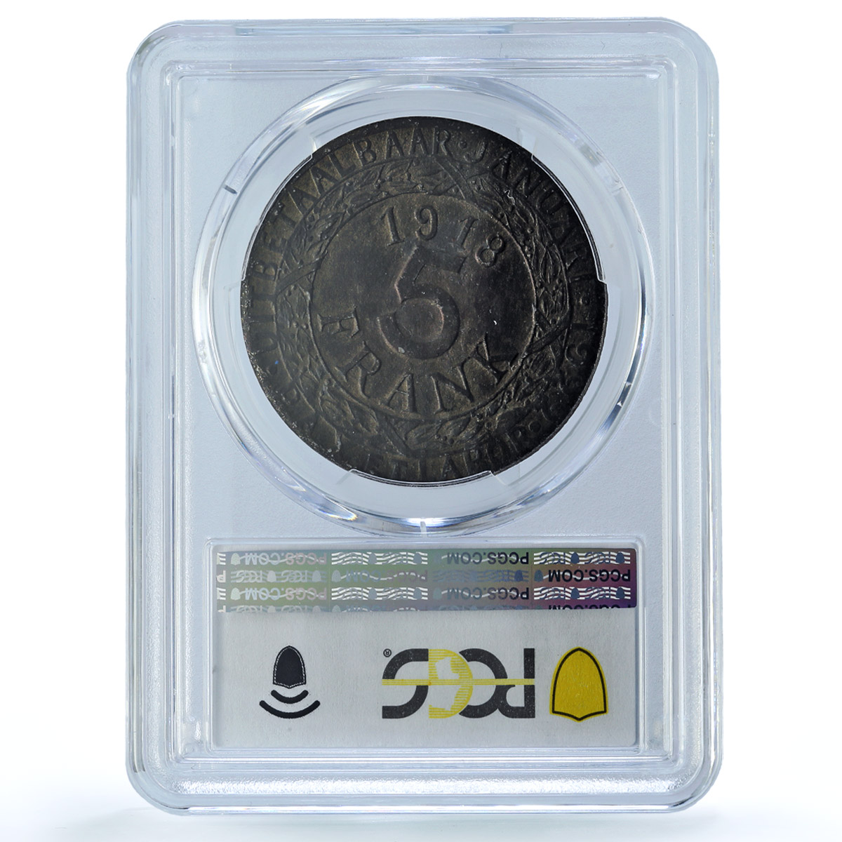 Belgium Ghent 5 franken German Occupation Coinage KM-Tn7 MS63 PCGS coin 1918 Belgium Ghent 5 franken German Occupation Coinage KM-Tn7 MS63 PCGS coin 1918