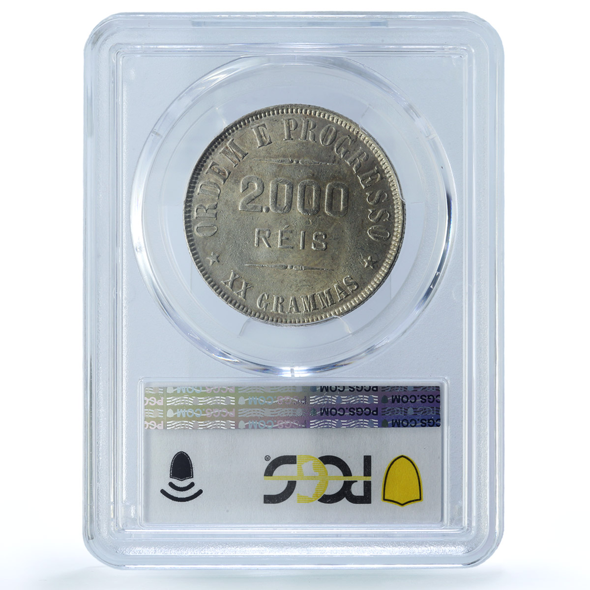 Brazil 2000 reis Regular Coinage Liberty Head KM-514 AU58 PCGS silver coin 1911 Brazil 2000 reis Regular Coinage Liberty Head KM-514 AU58 PCGS silver coin 1911